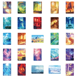 Set de 25 pegatinas de paisajes de fantasía para decorar maletas y botellas de agua