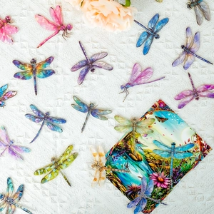 3D Bronzing Colorful Dragonfly PET Stickers Realistic Insect Waterproof Scrapbooking Journaling Decorative Art Labels