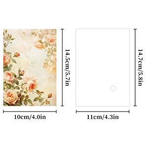 Vintage floral scrapbooking paper pack with 12 sheets for creative journaling crafts
