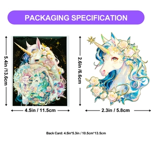 Leuchtende holografische Einhorn PET-Sticker für Trinkflaschen und Laptop Dekoration