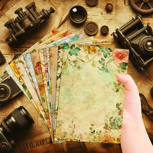 12-pack vintage floral scrapbooking paper for creative journal collage and retro crafts
