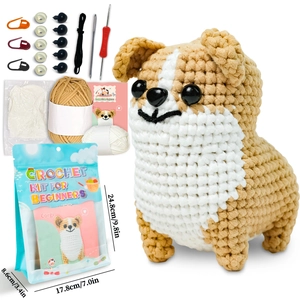 DIY Corgi haakpakket voor beginners inclusief garen, tools en 24,8cm pluche gids