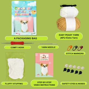 DIY Haakpakket voor beginners met Corgi hond ontwerp, extra garen en gereedschap