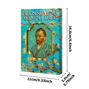 Van Gogh Almond Blossom magnetic notebook with portrait art cover, size 16.8x11x2.0cm