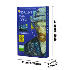 Van Gogh self-portrait notebook measuring 16.8x11x2cm with artistic oil painting cover