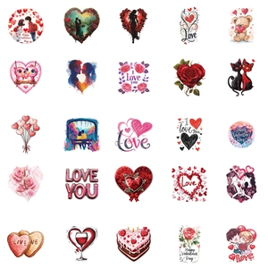 50 autocollants de graffiti de la Saint-Valentin pour cadeaux et décoration de tasses