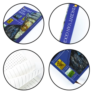 Van Gogh art notebook with oil painting self-portrait cover and ribbon bookmark