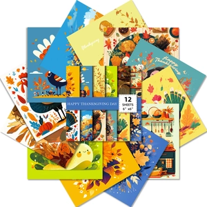Carta per Scrapbooking Tema Raccolto del Ringraziamento Fai da Te Materiale per Diario Creativo Sfondo Carta Decorativa Artigianale