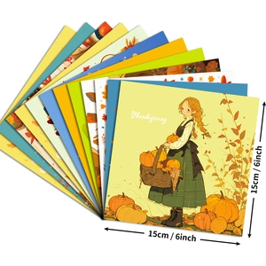 12 fogli di carta per scrapbooking da 6 pollici con illustrazioni a tema Thanksgiving