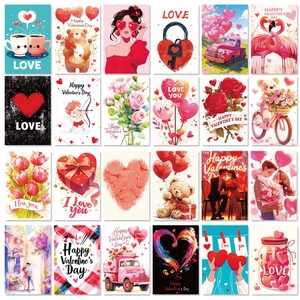 50-piece DIY Valentine's Day wall collage cards set with romantic illustrations