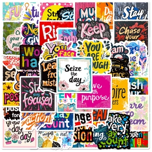 Inspirational English Quotes Stickers PVC Waterproof Decals For Laptop Phone Case Scrapbook Stationery Decoration DIY Journal Accessories