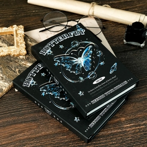 Two-piece dream liquid butterfly trifold notebook set with vintage aesthetic