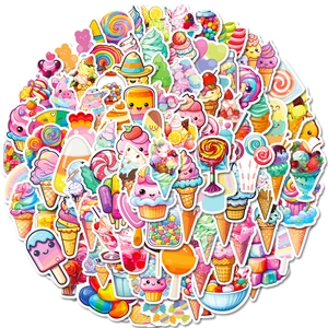 Cute Cartoon Candy Ice Cream Sweets Stickers Waterproof DIY Decals For Water Bottle Laptop Scrapbooking Stationery Gift