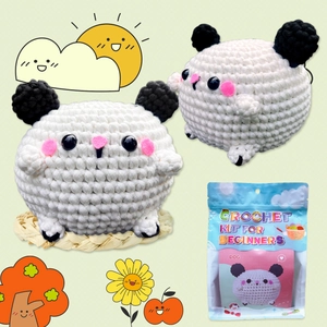 DIY Kit Crochet Débutants Fait Main Chien Panda Peluche Paquet de Matériel Fil Crochet Instructions Maison Loisirs Cadeau