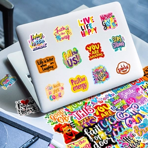 Waterproof motivational English stickers set for laptop decoration and DIY journaling