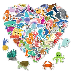 Ocean Animal Stickers For Kids Various Marine Creatures Waterproof Vinyl Decals For Water Bottle Laptop Scrapbooking DIY Decoration
