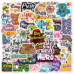 Motiverende Engelse Citaten Stickers Waterdichte Vinyl Graffiti Decals Voor Waterfles Laptop Telefoonhoesje DIY Decor