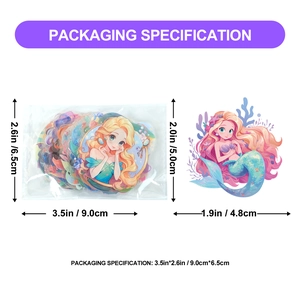 Cute mermaid princess waterproof stickers for DIY phone cases and luggage decoration