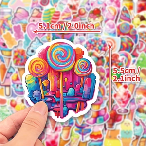 Colorful candy ice cream stickers, 5.1cm width size display for DIY craft decor