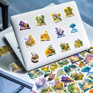 50pcs fantasy magic book cartoon stickers for laptop decoration and scrapbooking kids reward