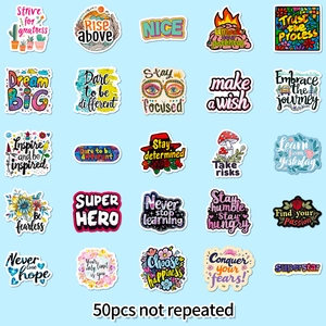 50 waterdichte stickers met Engelse citaten en inspirerende ontwerpen voor scrapbooking