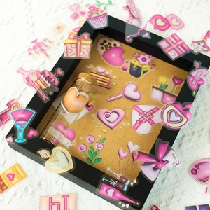 Waterproof Valentine stickers with heart and cake designs for romantic gift DIY decorating