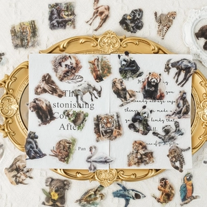 Realistische Dieren PET Waterdichte Stickers Transparante Decoratieve Decals Voor Waterbeker Telefoonhoes Koelkast Journal DIY Scrapbooking