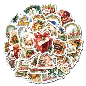 Détail d'autocollants de Noël étanches avec divers motifs festifs pour décoration