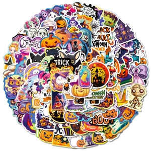 Halloween Cartoon Stickers Waterproof Graffiti Decals Pumpkin Ghost Bat For Water Bottle Laptop Scrapbooking DIY Decoration