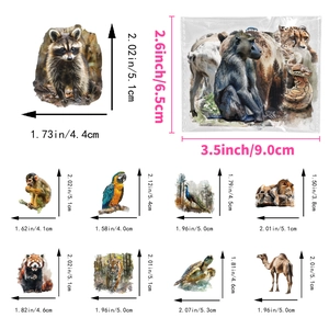 50 realistische wilde dieren stickers van waterdicht PET voor DIY-scrapbooking en decor