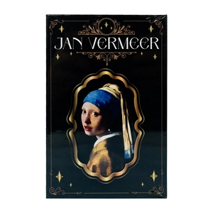 Detail of Girl with a Pearl Earring hardbound notebook with gold floral pattern