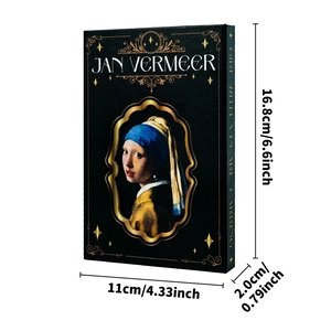 Portable Jan Vermeer Girl with a Pearl Earring hard shell tri-fold notebook journal