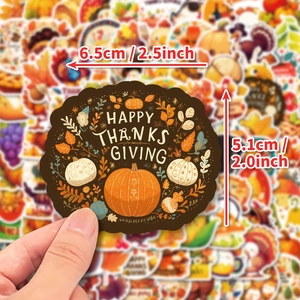 Cartoon Thanksgiving pumpkin stickers for DIY luggage and skateboard decoration