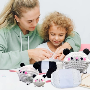 Kit de crochet pour poupées de chiots mignons avec pelotes de laine et crochets pro