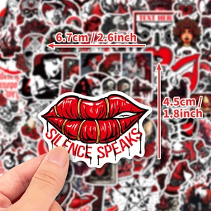 100pcs dark red gothic waterproof vinyl stickers for laptop and DIY bottle decoration
