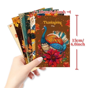 50-piece Thanksgiving card set with autumn turkey illustration for festive wall decor