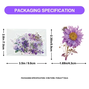 50pcs purple floral waterproof PET stickers with lily and lavender for scrapbooking