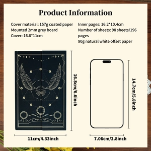 Detailed size specifications for Magic of Life black hardcover tri-fold notebook