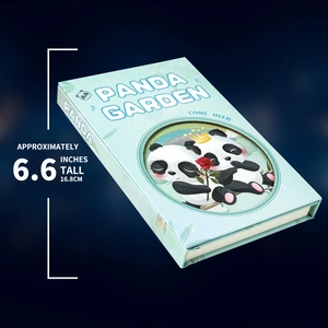 Close-up of Panda Garden notebook cover with 6.6 inches height dimension detail