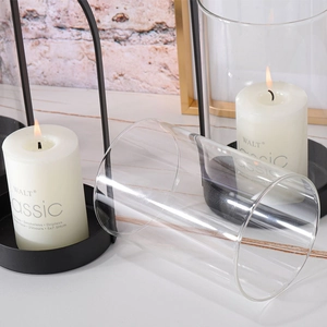 European modern cylindrical clear glass candle holder shade for indoor home decor