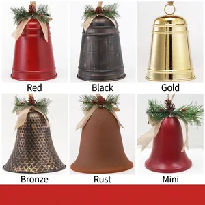 Vintage Metall Weihnachtsglocke Hängende Dekoration Mit Tannennadeln Und Tannenzapfen Für Zuhause Party Dekoration