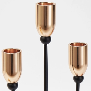 Moderner Nordischer Eisen Aluminium Kerzenständer Mattschwarz Und Gold Galvanisiert Mehrarmiger Kerzenhalter Für Hochzeit Party Heimdekoration