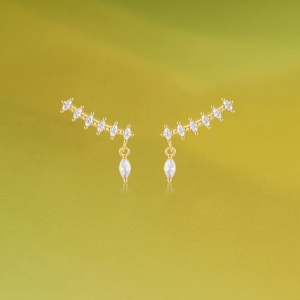 Details von S925 Silber vergoldeten Earcuffs mit Marquise- und birnenförmigen Zirkonia