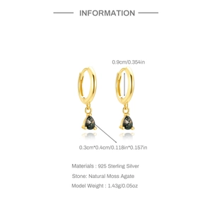 Détails techniques des boucles d'oreilles en argent 925 avec agate mousse naturelle