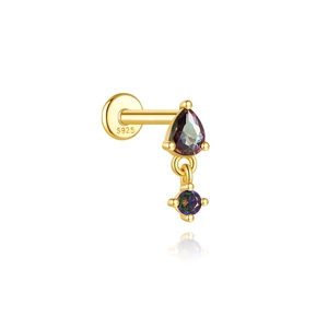 S925 sterling zilveren regenboog oorknopjes met goudlaag en officieel S925 keurmerk