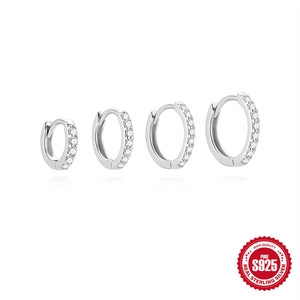 925 Sterlingsilber Moissanit Huggie Creolen Für Damen Luxus Mikro Pflaster Runde Kreis Ohrringe Feiner Schmuck Geschenk