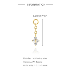 Detaillierte Spezifikationen für S925 Silber-Ohrring-Anhänger mit AAAAA-Zirkonia-Steinen