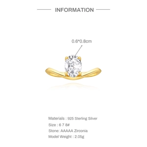 Macro view of S925 sterling silver ring featuring a large oval-cut clear zirconia stone