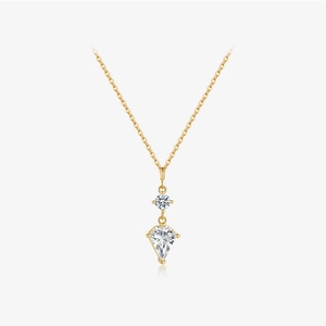925 Sterlingsilber Halskette Für Damen Doppelstein Anhänger Rund Drachenform Zirkonia Funkelnde Halskette Schmuck Geschenk