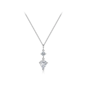 S925 Sterling Silber Halskette mit Drachen-Wassertropfen-Anhänger und rundem Zirkonstein